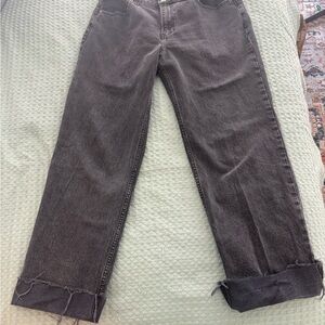 Abercrombie & Fitch Women's Dark Gray Straight Leg Jeans